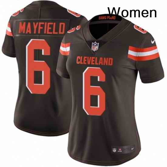 Womens Nike Cleveland Browns 6 Baker Mayfield Brown Team Color Vapor Untouchable Limited Player NFL Jersey